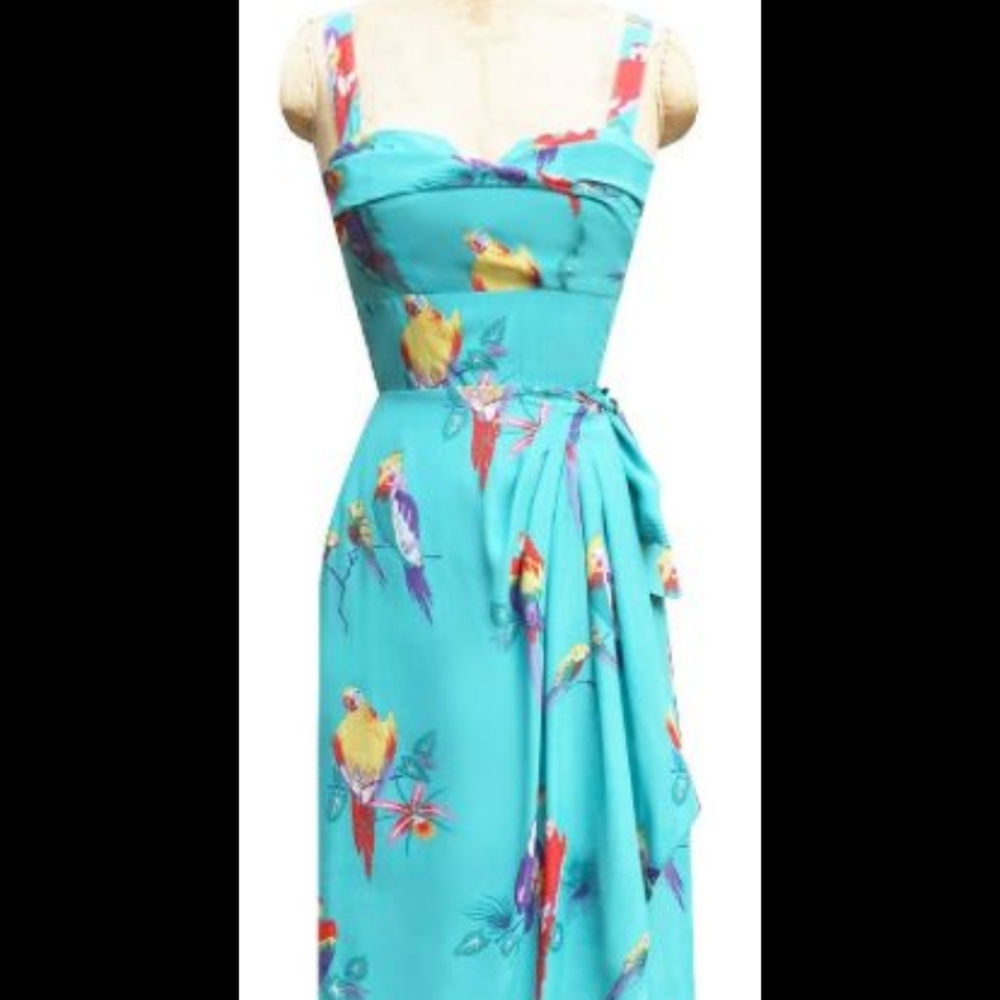 Trashy Diva Tiki Parrots Dress Summer Retro Pinup